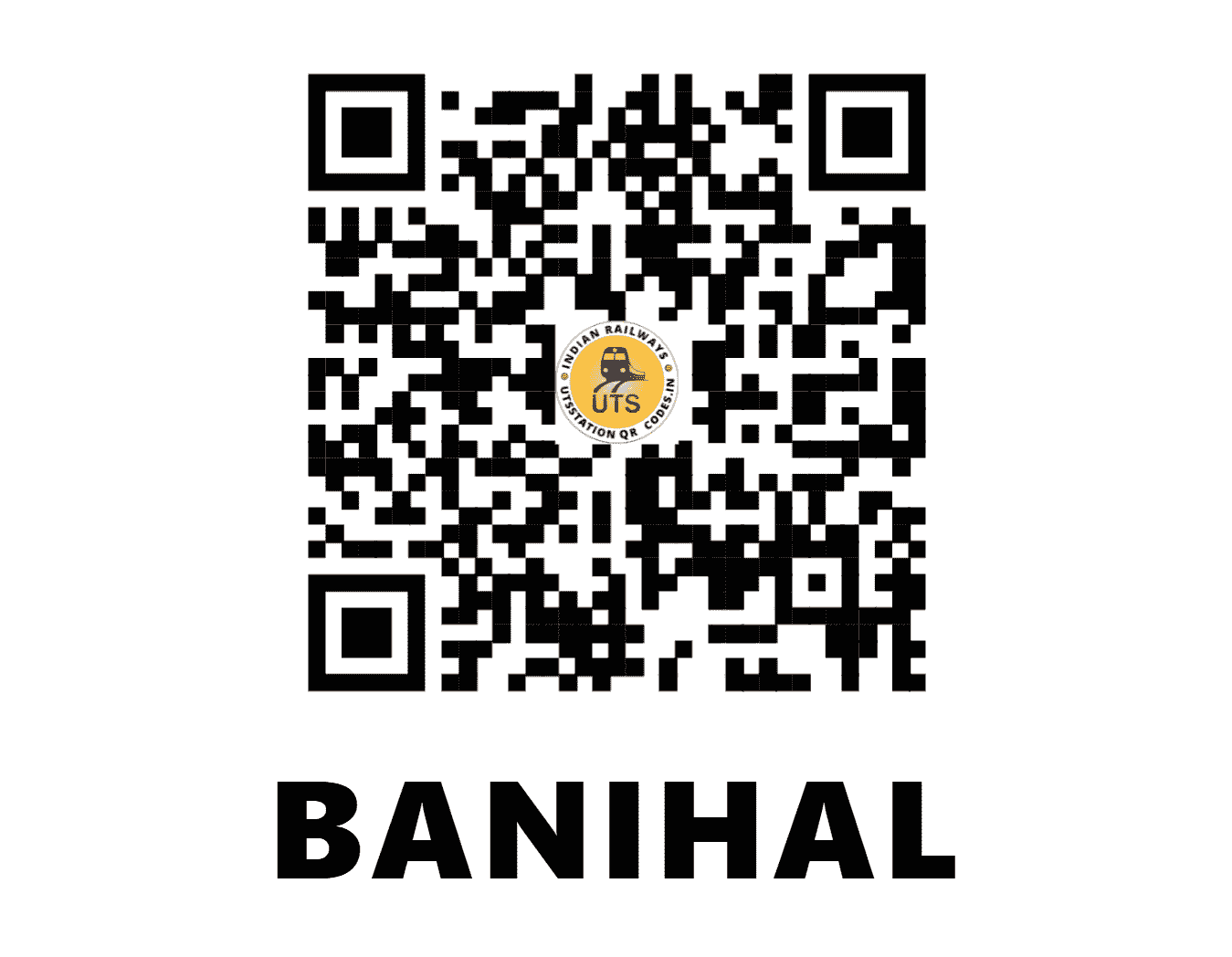 UTS QR Code for BANIHAL - BAHL (NR - JAMMU AND KASHMIR)